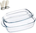 Borosilicate Glass Baking Dish with Glass Lid (4.5, Quarts)