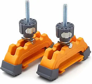 BORA Track Clamps, Securely Cut Any Angle with WTX and NGX Clamp Edge Systems, Saw Guide Accessory for Woodworking, Carpentry, DIY, Two-Pack, 542011, Black Orange