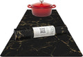 RIMONA'S Heat Resistant Table Runner Trivet Mat - Black Golden Marble, 40"
