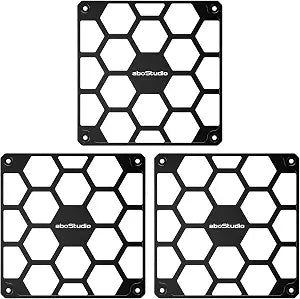 140mm Fan Guard, aboStudio Computer Fan Grill, Aluminum Fan Grill, PC Fan Dust Filter Cover, Fan Protective Cover, 3 Pack, Black