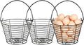 3 PCS Wire Egg Basket for Collecting Fresh Eggs, Countertop Egg Storage