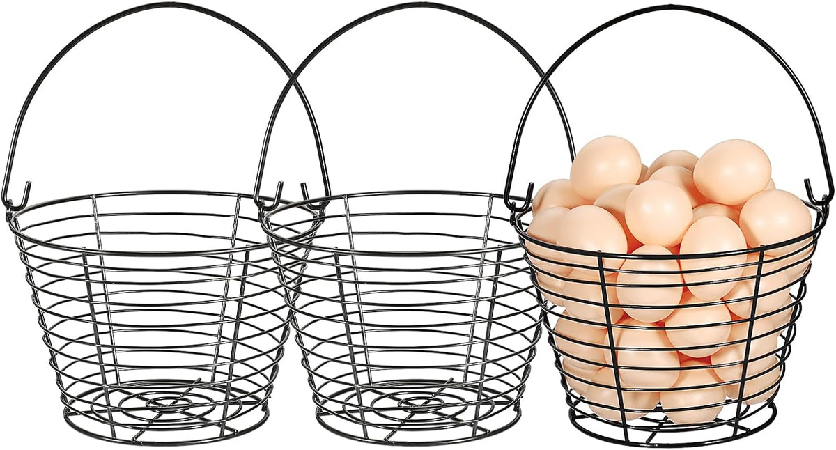 3 PCS Wire Egg Basket for Collecting Fresh Eggs, Countertop Egg Storage