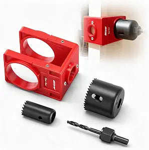BECOWIN 1-3/8" - 1-3/4" Door Lock Installation Kit for Wood Doors Red