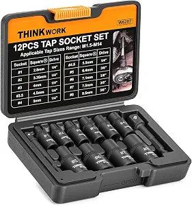 12-Piece Magnetic Tap Socket Set, 1/4" & 3/8" Square Drive Tap Handle Tool