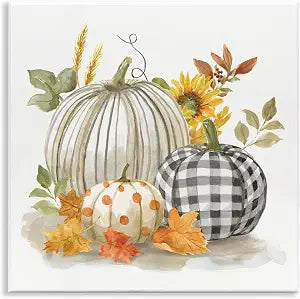 Stupell Industries 'Patterned Pumpkins Autumn Harvest', Wall Plaque Art, 12 x 12 Inches, Easy to Hang and Sturdy, Made in USA, by Nan