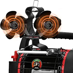Sckee 10 Blade Wood Stove Fan,Dual Motor Fireplace Fan,Wood Stove Fan Compatible with Heater, Heat Powered Fireplace Fan Log Burner Burning Stove Accessory Non Electric for Camping Outdoor Indoor Use