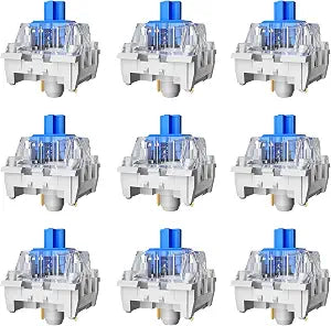Zhouwang 10PCS Blue Switches,3 Pin Replacement Dustproof Mechanical Keyboards Switches, Suitable clicker for 3D Prints and Gaming Keyboards