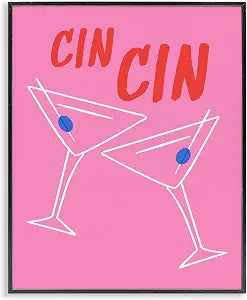 Cin Martini Cheers Kitchen, 16 x 20 Inch Framed Gicle Print
