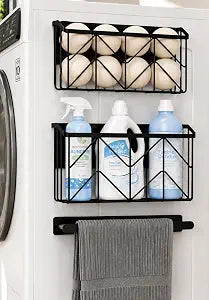 DAOYA Magnetic Dryer Ball Holder and Hanger Holder Set, Black