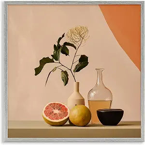 Modern Citrus Still Life, 17 x 17 Inch Framed Gicle Print