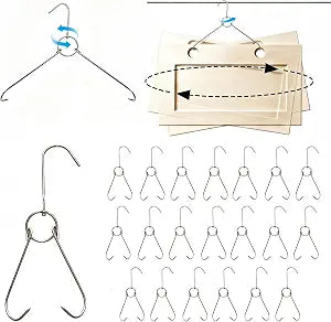 20 Pack 360 Rotating Cabinet Door Painting Hangers, 0.14" Steel Hooks