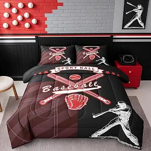 Feelyou Baseball Theme 7 Piece Bedding Set for Kids