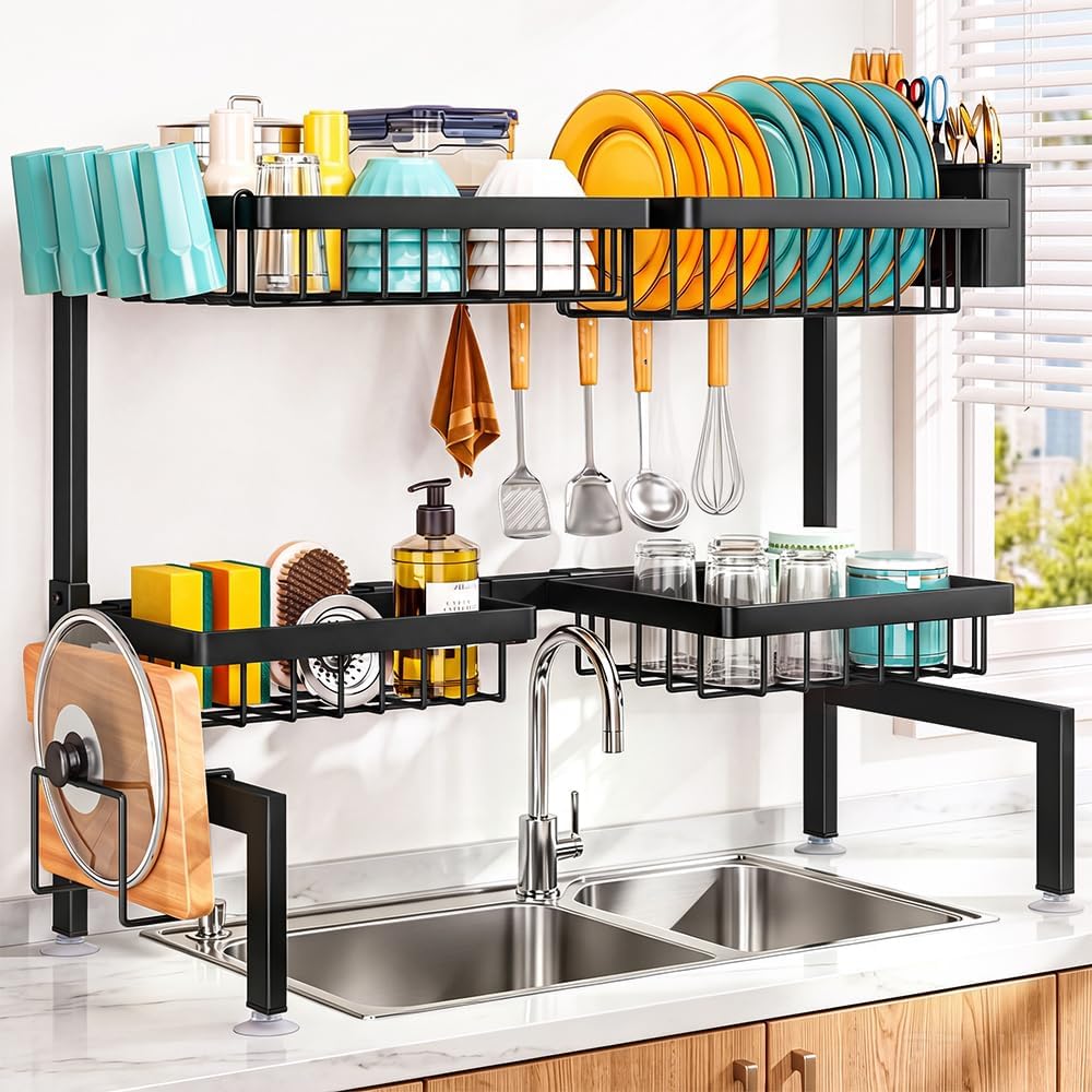 NestOrganix Over The Sink Dish Drying Rack, Dish Drying Rack for Kitchen