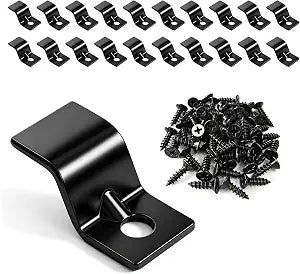 Table Top Fasteners, Z Clips for Table Tops 20 Packs (Black)