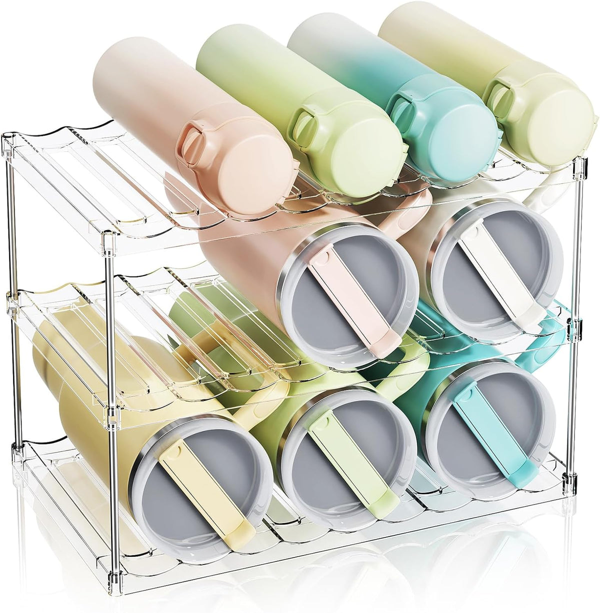 LAMU Stackable Water Bottle Organizer Holder Tumbler Cup Storage Rack