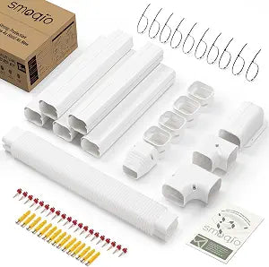 Mini Split Line Set Cover 3" 10Ft, Easy to Install with Instruction