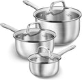 KOCH SYSTEME CS Stainless Steel Saucepan Set, 1QT & 2QT & 3QT Sauce Pan
