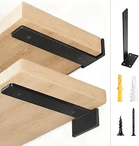 6 Inch Floating Shelf Brackets 6 Pack,160lbs Heavy Duty Hidden Black