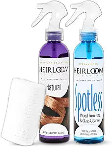 Wood Polish, Glass Cleaner and Microfiber Towel Bundle, Furniture Care Kit