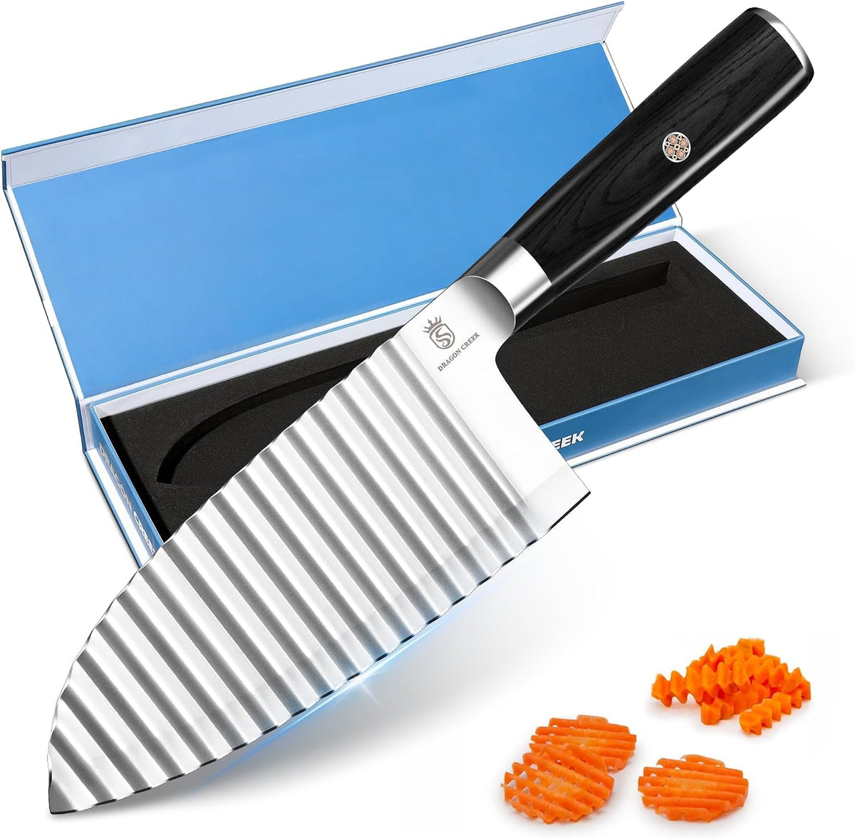 Dragon Creek Crinkle Cutter Knife - Wavy Chopper Potatoes