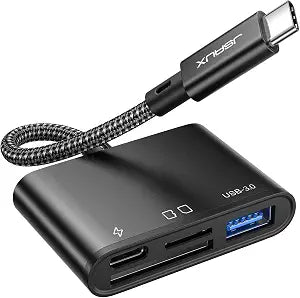 JSAUX 4-in-1 USB C SD Card Reader Black