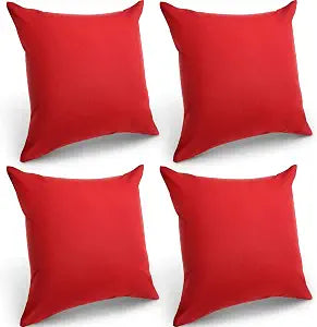 Boao 4 Pack Outdoor Throw Pillow Covers 18x18 Couch Patio,Red