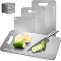 Katori Titanium Cutting Board - Upgraded 100% Pure Titanium Cutting Boards for Kitchen Non Toxic, Double Sided Food Grade Hygiene Non Moldy Dishwasher Safe Meat Fruit Metal Board (1PC 8x11.5 Inch)