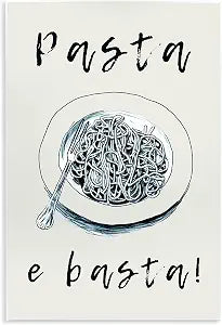 Pasta e Basta Meal Kitchen, 10 x 15 Inch Mounted Print on Wall Plaque