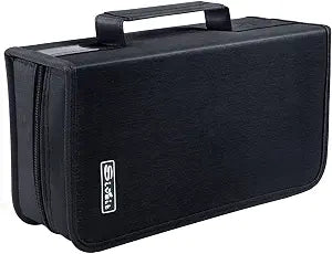 Siveit CD Case DVD Storage Holder, CD/DVD Case Wallet 128 Capacity DVD Cases Organizer CD Binder, Portable CD Wallet for Home Travel (Black binder, Black)