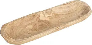 Creative Co-Op Oval Decorative Paulownia Wood Trug, Natural Finish