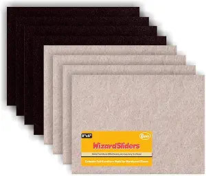 Felt Furniture Pads Self-Adhesive for Hardwood Floors, 8pcs 8" x 6" x 1/5" Cuttable Furniture Pads Square Furniture Movers, Floor Protector Cut into Any Shape, Beige & Brown