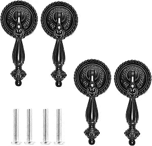Biaungdo 4 Pack Antique Cabinet Pulls, Black Antique Pull Handles