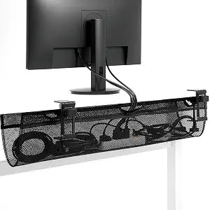 VIVO Black Clamp-on 36 in Mesh Net Cable Management Holder, DESK-AC36MH