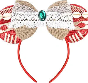 ETLUK Ears Headband for Women Girls Adult, Sequin Bow Headbands Hairs Accessories for Cosplay Accessories Party Decorations