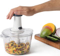 Calphalon Aero Food Chopper, Manual Vegetable Chopper with Container, Large-Capacity BPA-Free Chopping Bowl with Interchangeable Blades for Dicing, Slicing & Meal Prep