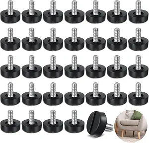Lasnten 36 Pcs M6 Thread Adjustable Furniture Levelers Screw in Threaded Leveling Feet Heavy Duty Leveling Feet for Tables Chairs Furniture Legs, T Screws Not Included