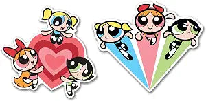 Elektroplate Powerpuff Girls Team Premium Dynamic Car Decal Set of 2