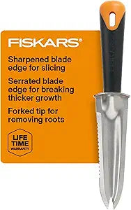 Fiskars Steel Garden Knife, Multi-Purpose Weed Puller Gardening & Yard Tool