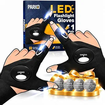 PARIGO Flashlight Gloves Christmas Stocking Stuffers for Men, Gifts for Men