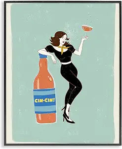 Cin Vintage Italian Poster, 16 x 20 Inch Framed Gicle Print