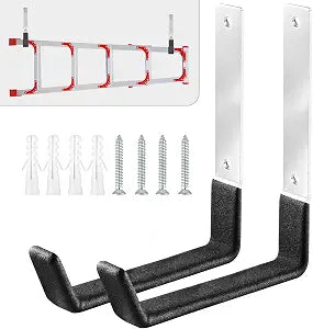 AccEncyc Heavy Duty Garage Hooks, 2Pcs Stainless Steel Wall Mount Hooks, 50lb Weight Capacity, for Garden Hose, Bike, Ladder, Tool Organizer