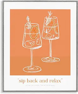Sit Back Relax Orange Cocktail, 16 x 20 Inch Framed Gicle Print