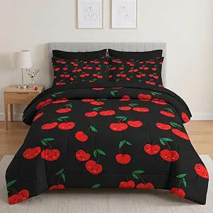 Pamnest Twin Comforter Set with Sheets, 5 Pieces Cute Cartoon Bedding