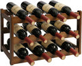 Bamboo Wine Rack, 3-Tier 12-Bottle Countertop Storage Shelf