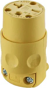 Leviton 20 Amp, 250 Volt, Cord-Outlet, Grounding, 620CV, Yellow