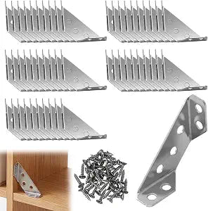 50 Pcs Stainless Steel Furniture Corner Connectors for Wood Universal