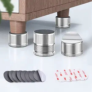 Adjustable Furniture Risers 0.9-1.7in, Metal Furniture Riser-Sliver 4 Pcs