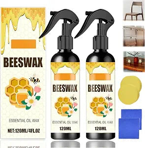 2PCS Beeswax Spray, Beeswax Spray Furniture Polish,Natural Care and Repair Agent, Suitable for Living Room, Kitchen, Wooden Furniture and Floor