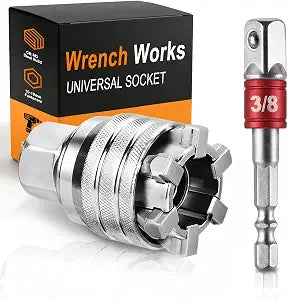 Adjustable Universal Socket Wrench for 3/8" Drive Ratchet Tool