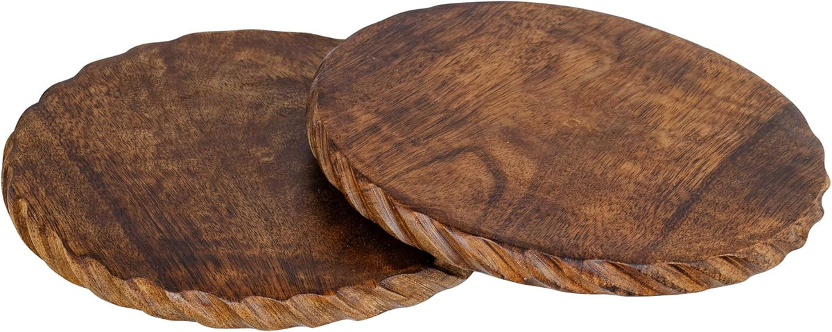 Mie Creations Wooden Trivets for Hot Dishes Set of 2, Kitchen Decor 8''